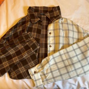 Shein Drop Shoulder Color Block Plaid Blouse. Size XL (12)